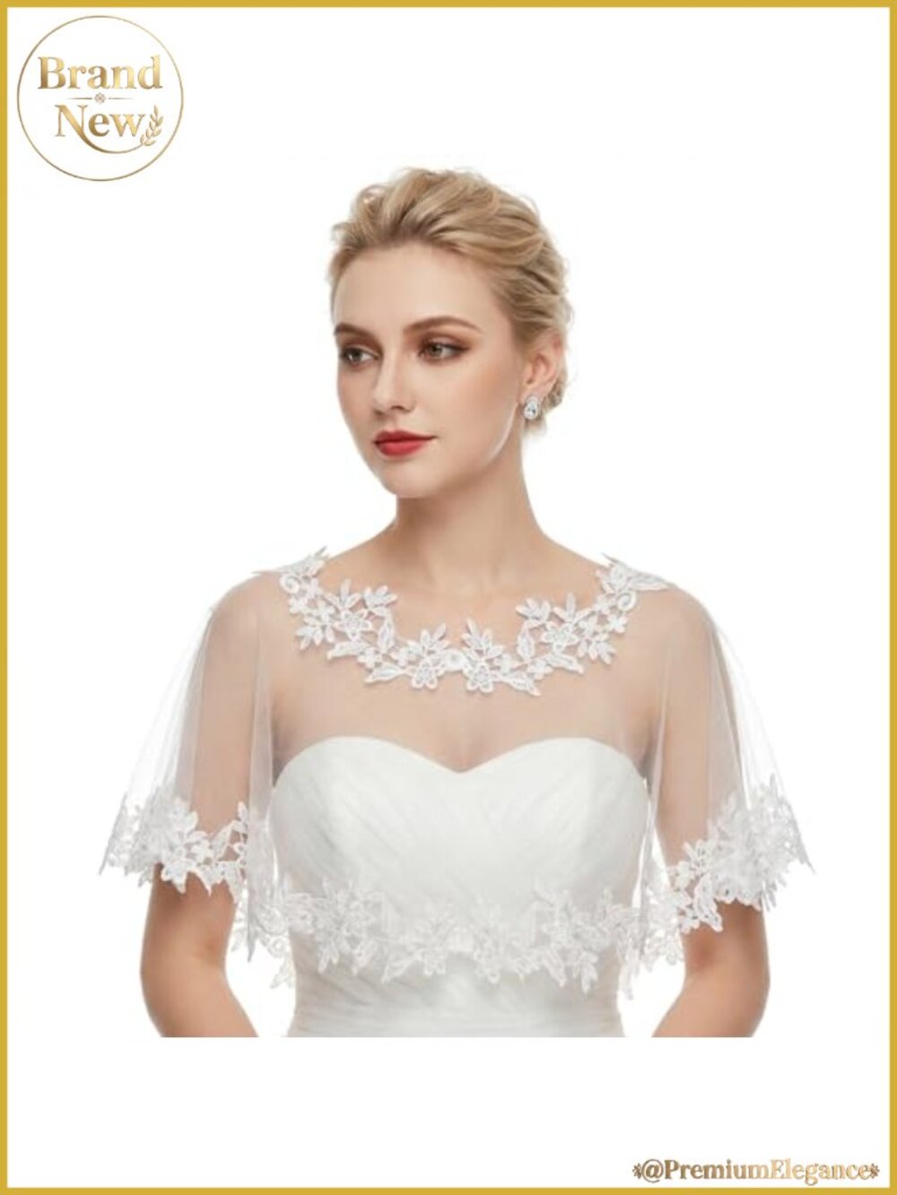 Lace Shawl Wrap Women Evening Dress Wedding Bridal Cape Sheer Tulle